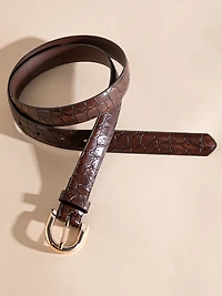 Brown Faux Crocodile Belt