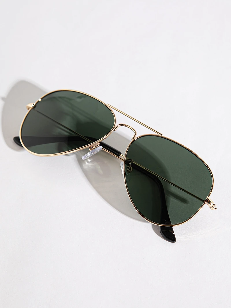 Aviator Frame Sunglasses with Case