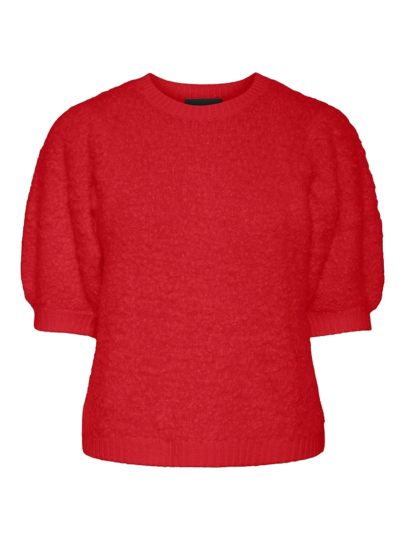 Short Sleeve Boucle Pullover