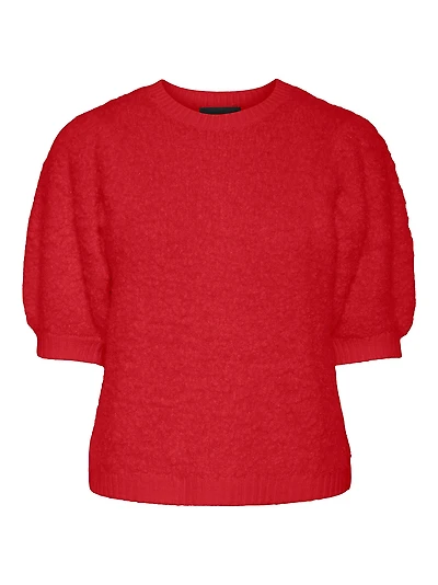 Short Sleeve Boucle Pullover