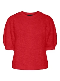 Short Sleeve Boucle Pullover