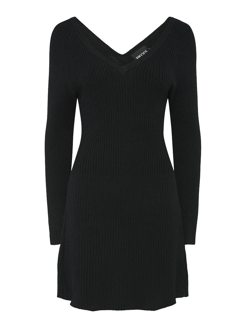 Prista Long Sleeve V-Neck Rib Knit Dress