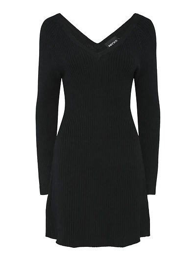 Prista Long Sleeve V-Neck Rib Knit Dress