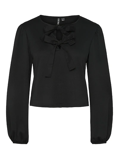 Abine Long Sleeve Round Neck Tie Top