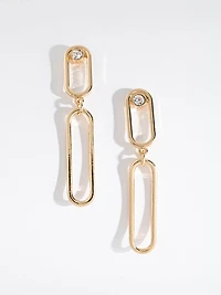 Gold Paperclip Dangle Earrings