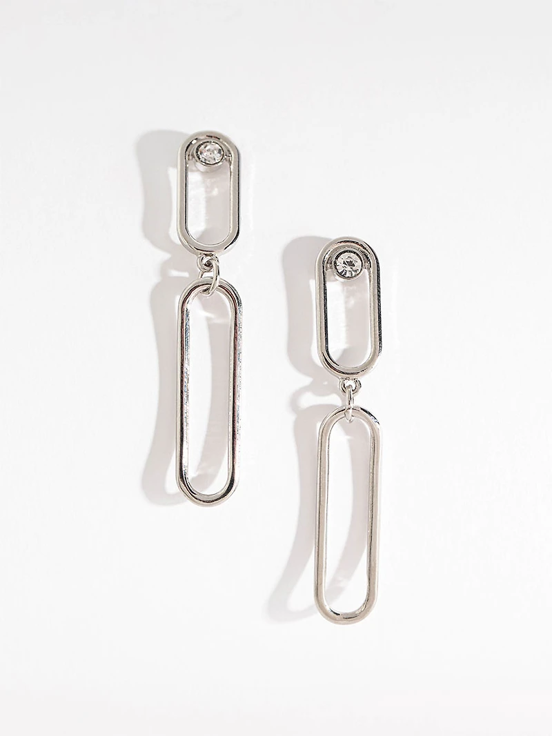 Silver Paperclip Dangle Earrings