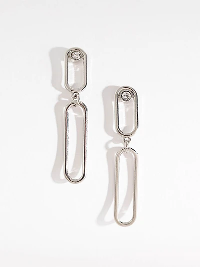 Silver Paperclip Dangle Earrings
