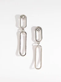 Silver Paperclip Dangle Earrings
