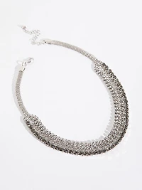 Multi-Row Rhinestone Necklace