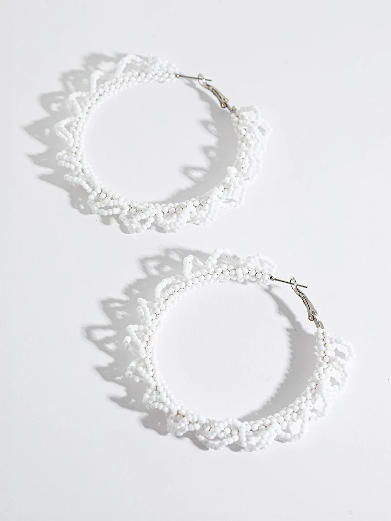 Beaded Hoop Earrings