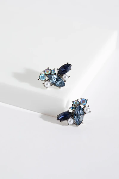 Assorted Shape Silver with Glass Stone Earrings