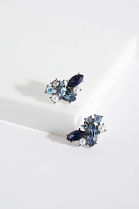 Assorted Shape Silver with Glass Stone Earrings