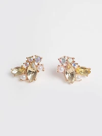 Assorted Shape Gold with Glass Stone Earrings