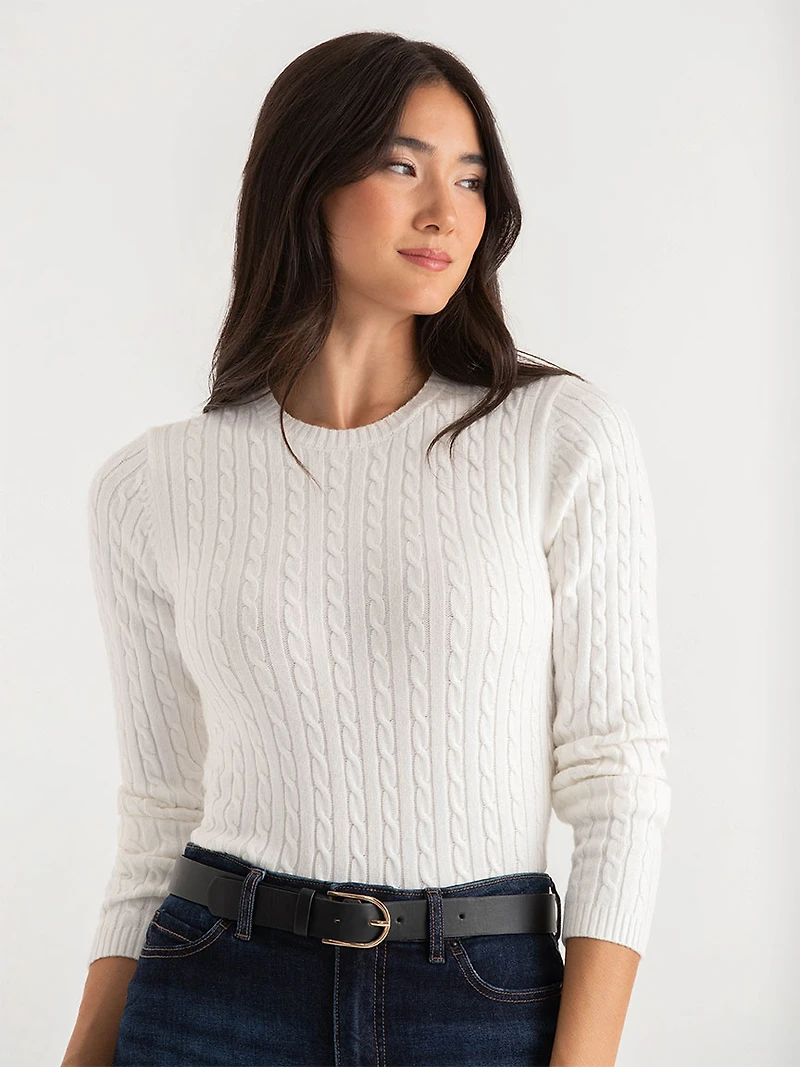 Cable Knit  Crewneck Sweater