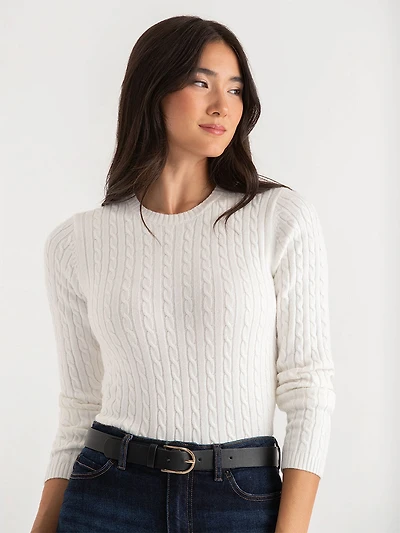 Cable Knit  Crewneck Sweater