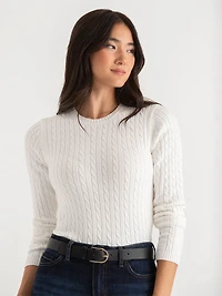 Cable Knit  Crewneck Sweater