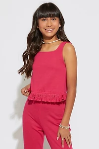 Hello Franki Fringe Tank Top for girls