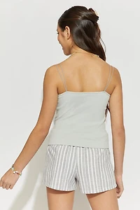 Hello Franki Gray Seamless Rib-Knit Double Strap Cami for girls