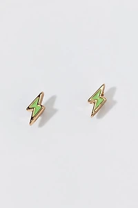 Hello Franki Green Lightning Bolt Stud Earrings for girls