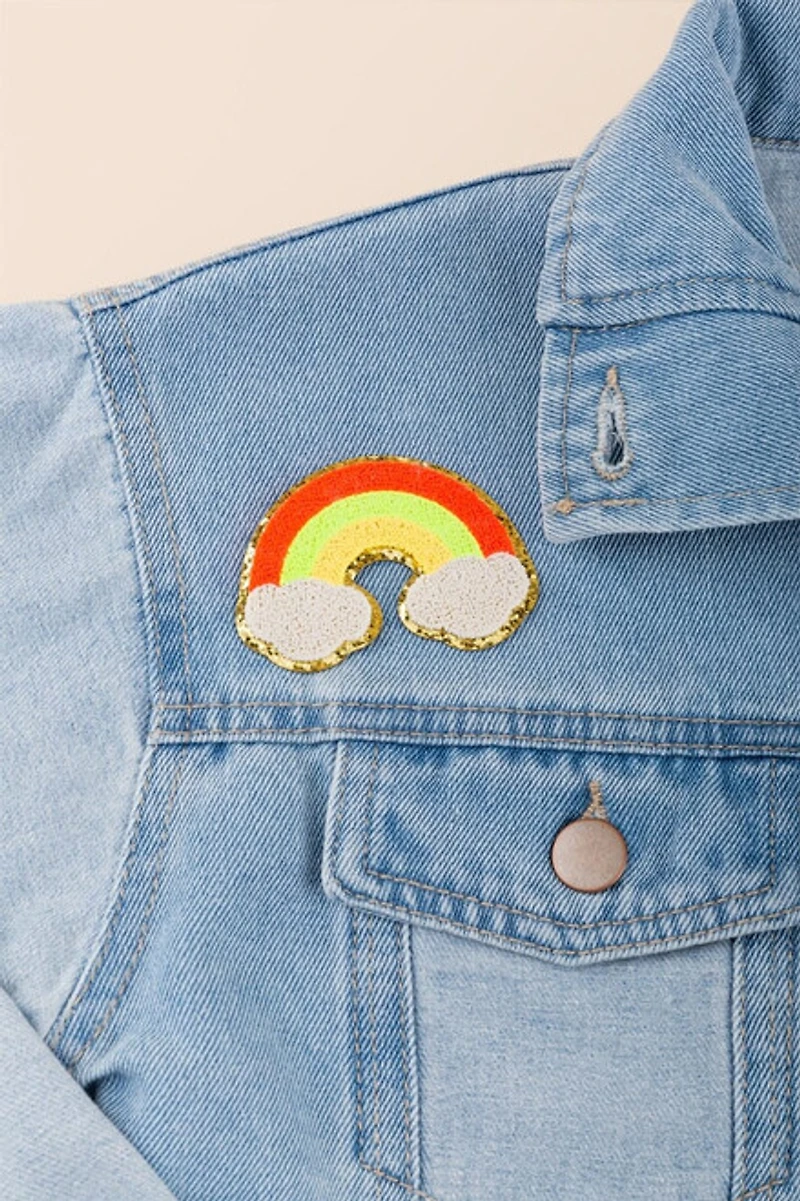 Hello Franki Glitter Rainbow Patch Red for girls