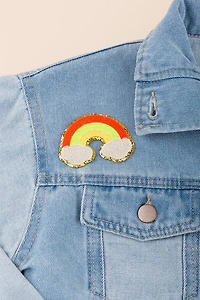 Hello Franki Glitter Rainbow Patch Red for girls