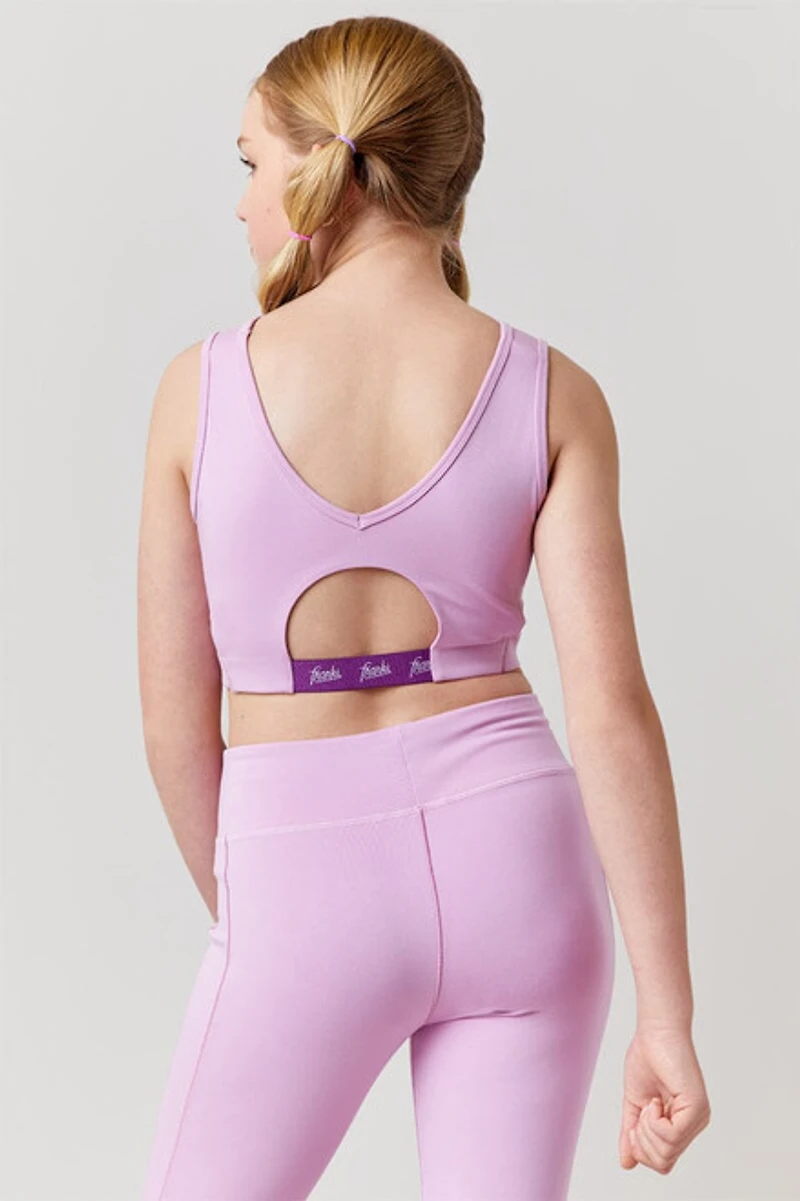 Hello Franki Sport V-Back Purple Sports Bra for girls
