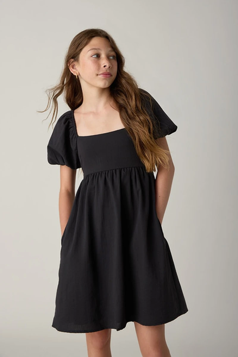 Hello Franki Linen Bow Back Dress for girls