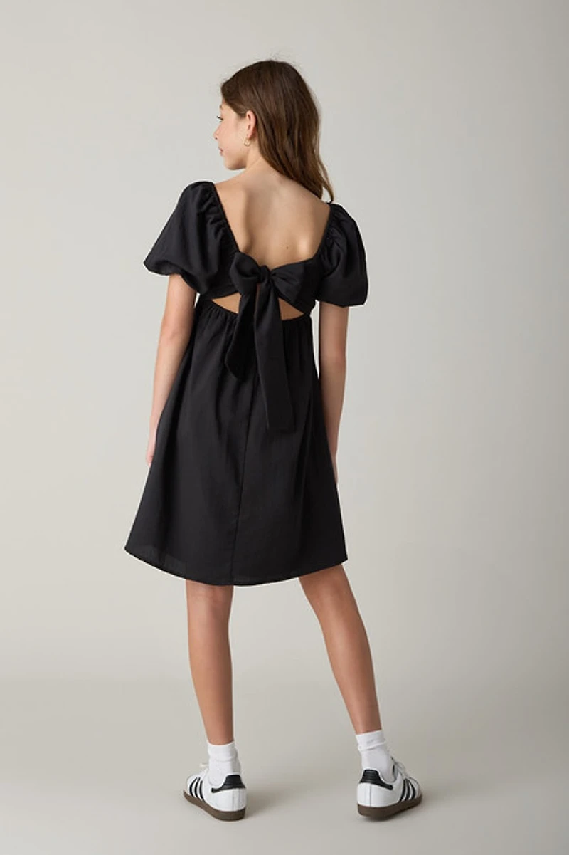 Hello Franki Linen Bow Back Dress for girls