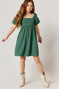 Hello Franki Linen Bow Back Dress for girls