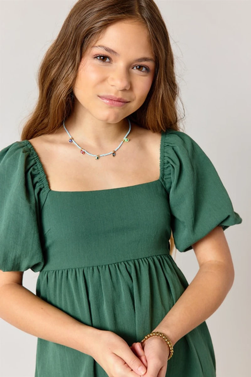 Hello Franki Linen Bow Back Dress for girls