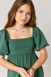Hello Franki Linen Bow Back Dress for girls