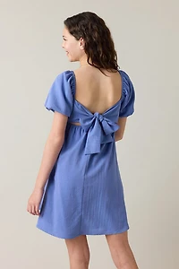 Hello Franki Linen Bow Back Dress for girls