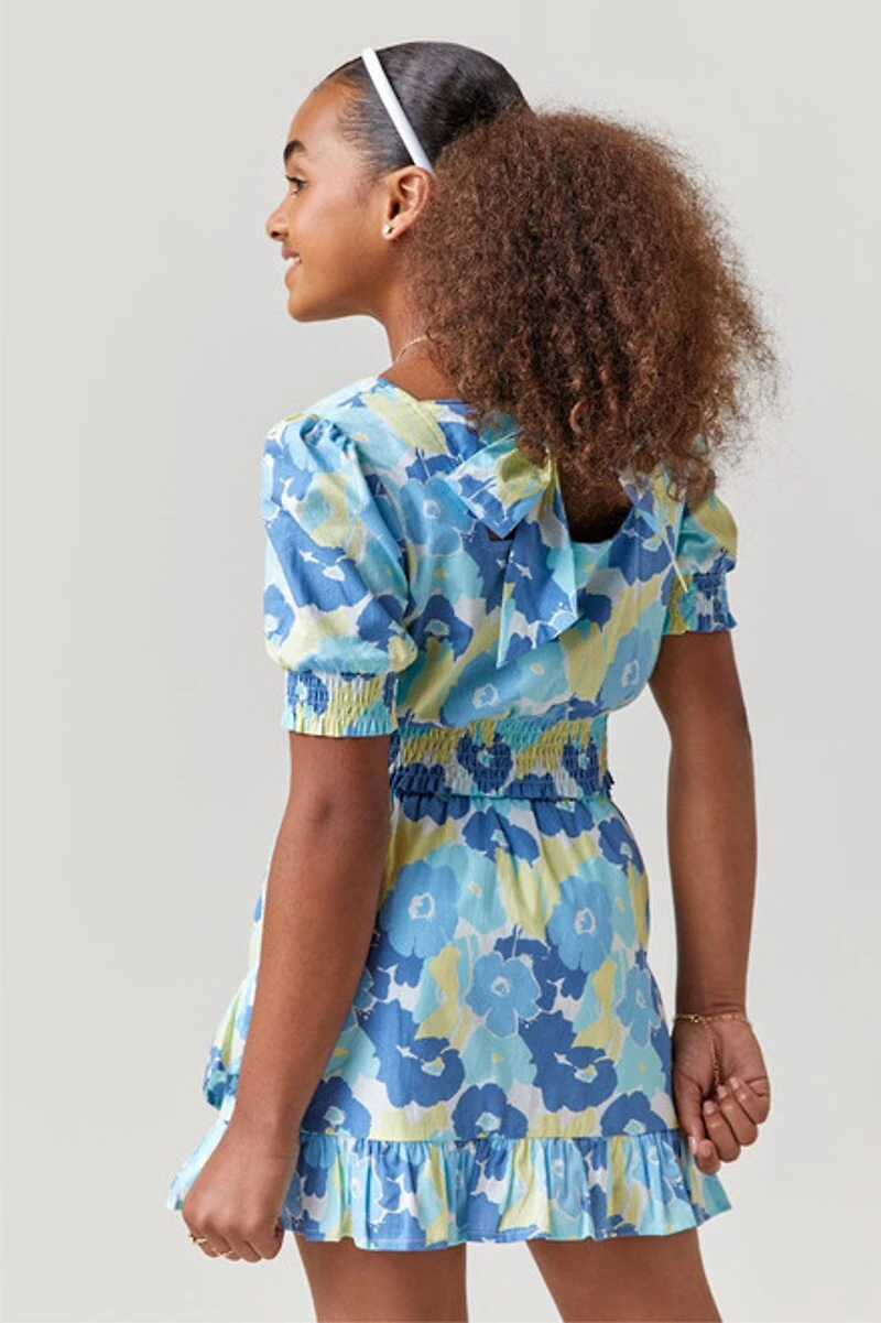 Hello Franki Floral Ruffle Wrap Skirt for girls