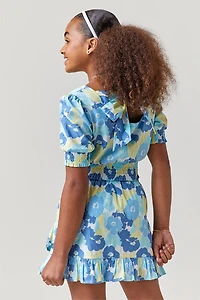 Hello Franki Floral Ruffle Wrap Skirt for girls