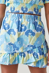 Hello Franki Floral Ruffle Wrap Skirt for girls