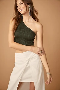 Vivianne Smocked One Shoulder Top