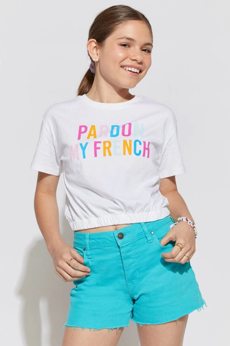 Hello Franki Pardon My French Tee for girls