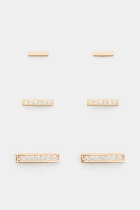 Kiana CZ Bar Stud Set
