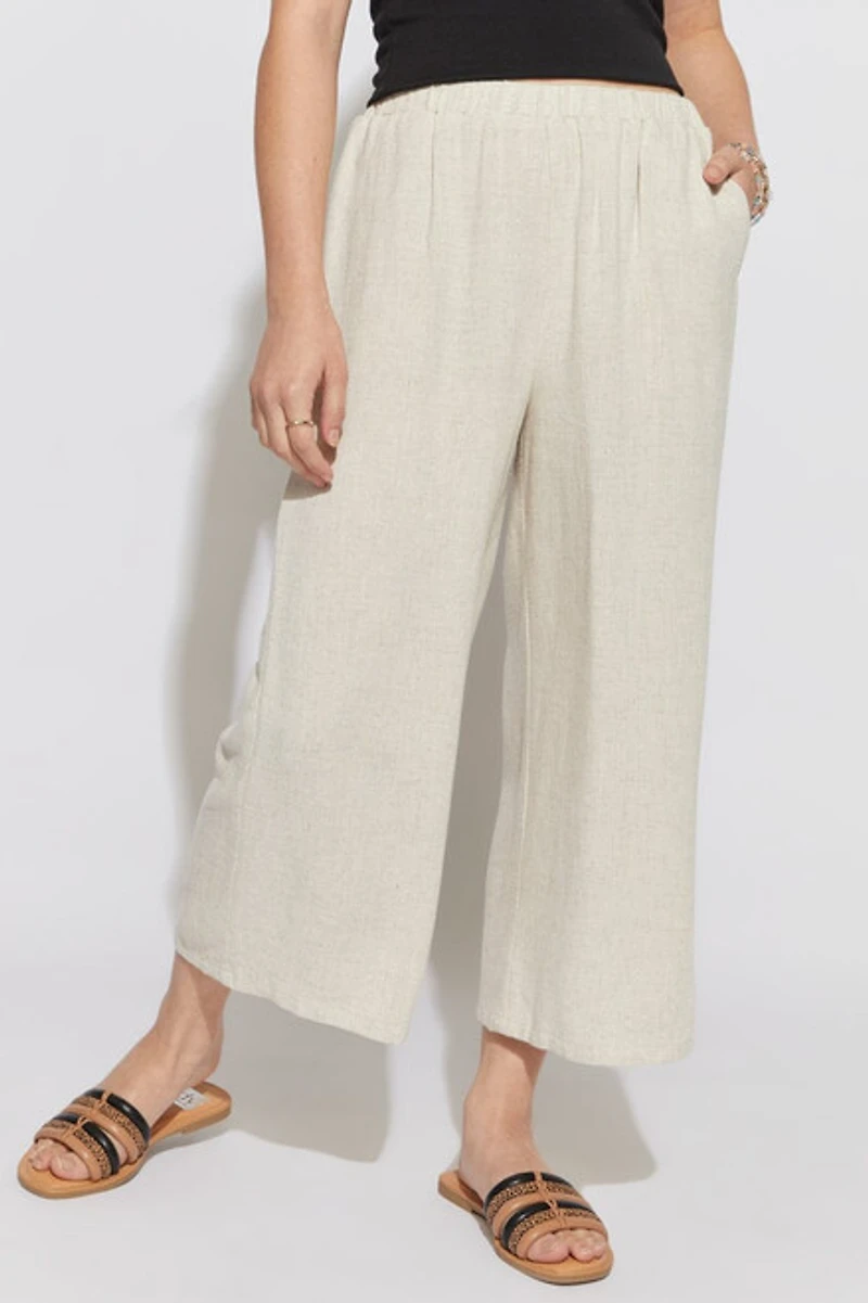 Hello Franki Basic Cropped Linen Pants for girls