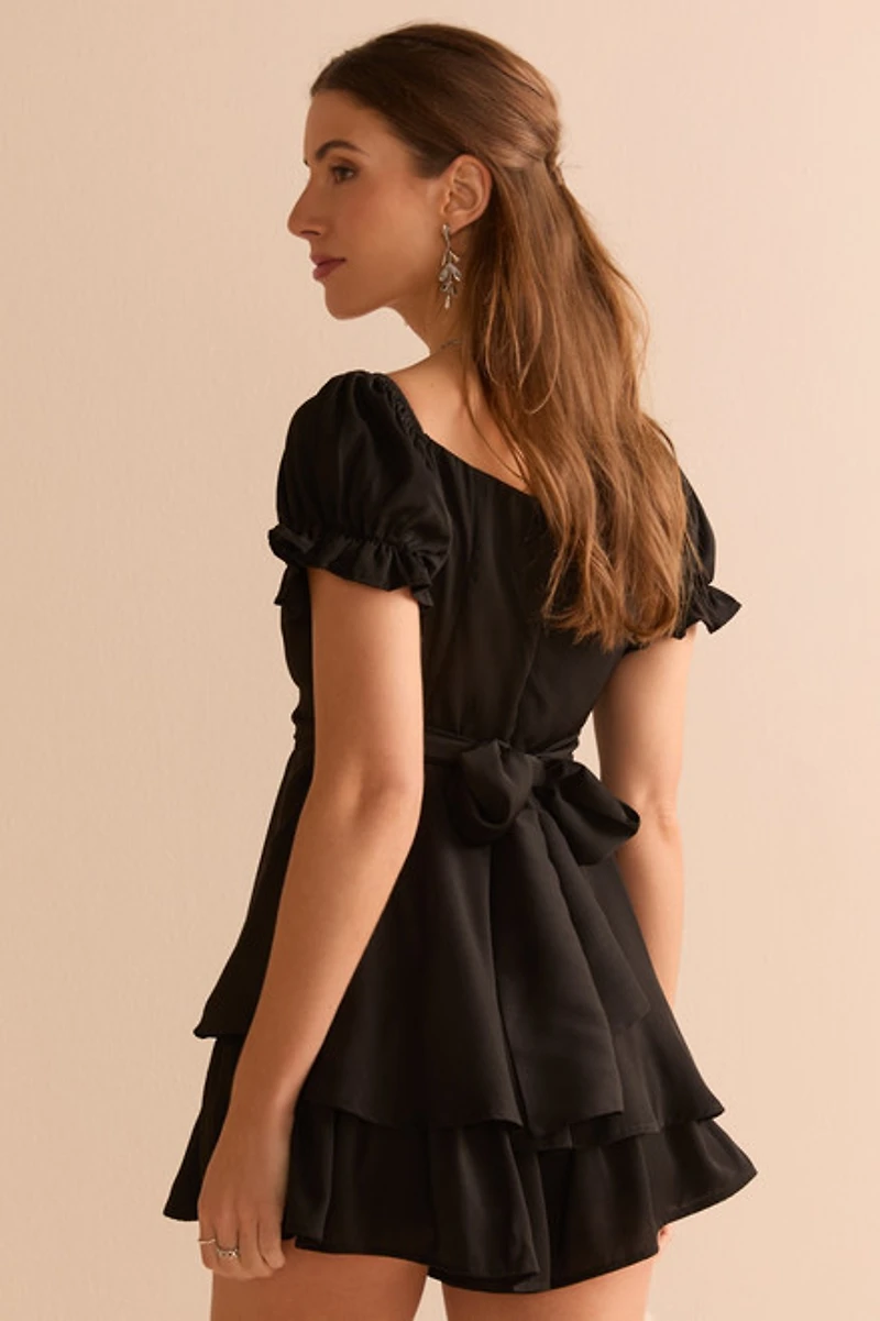 Vimmi Satin Tiered Romper
