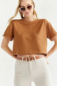 Becca Boxy Soft Rib Knit Tee