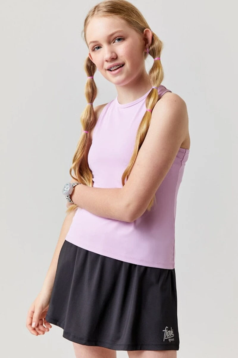 Hello Franki Sport Purple Racer Back Tank Top for girls
