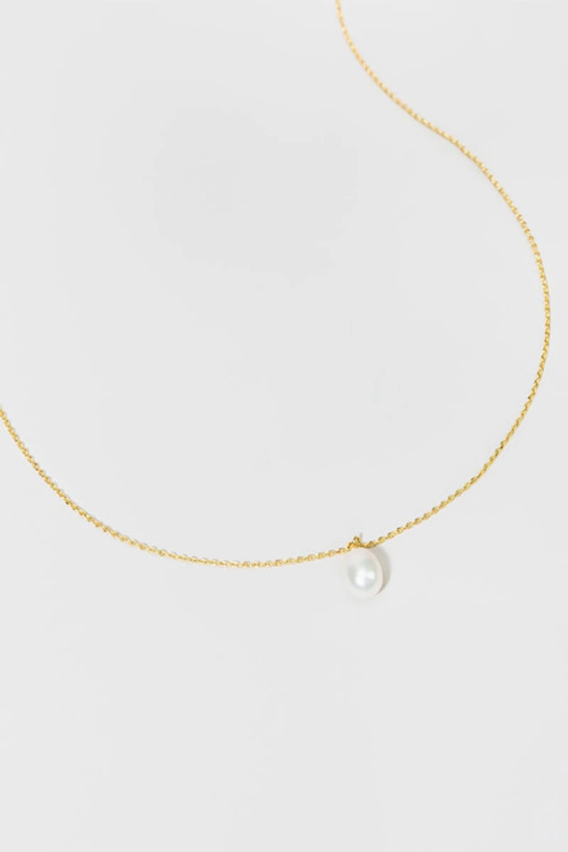 Ellie Freshwater Pearl 14K Gold Dipped Necklace
