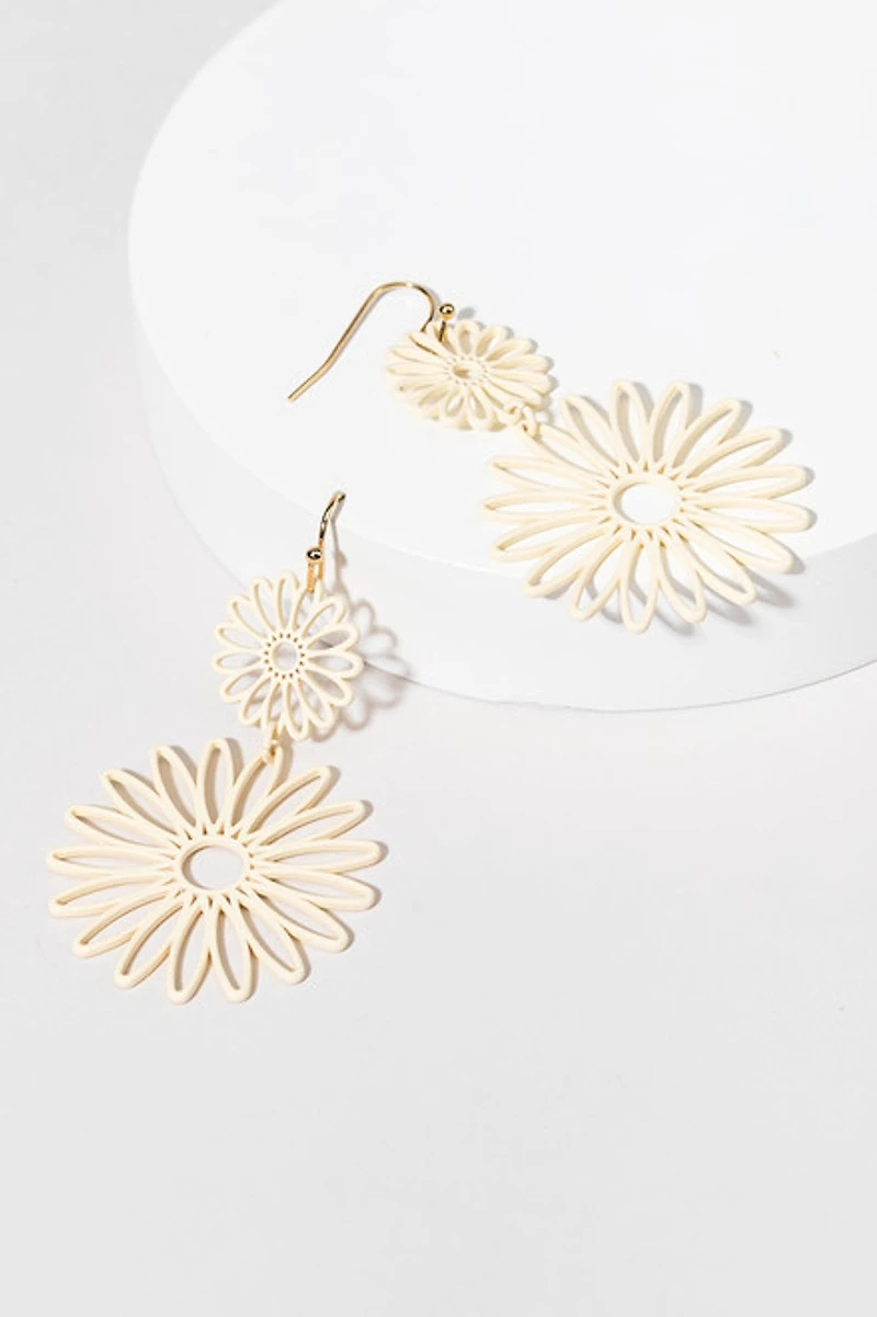 Millie Painted Flower Drop Earrings