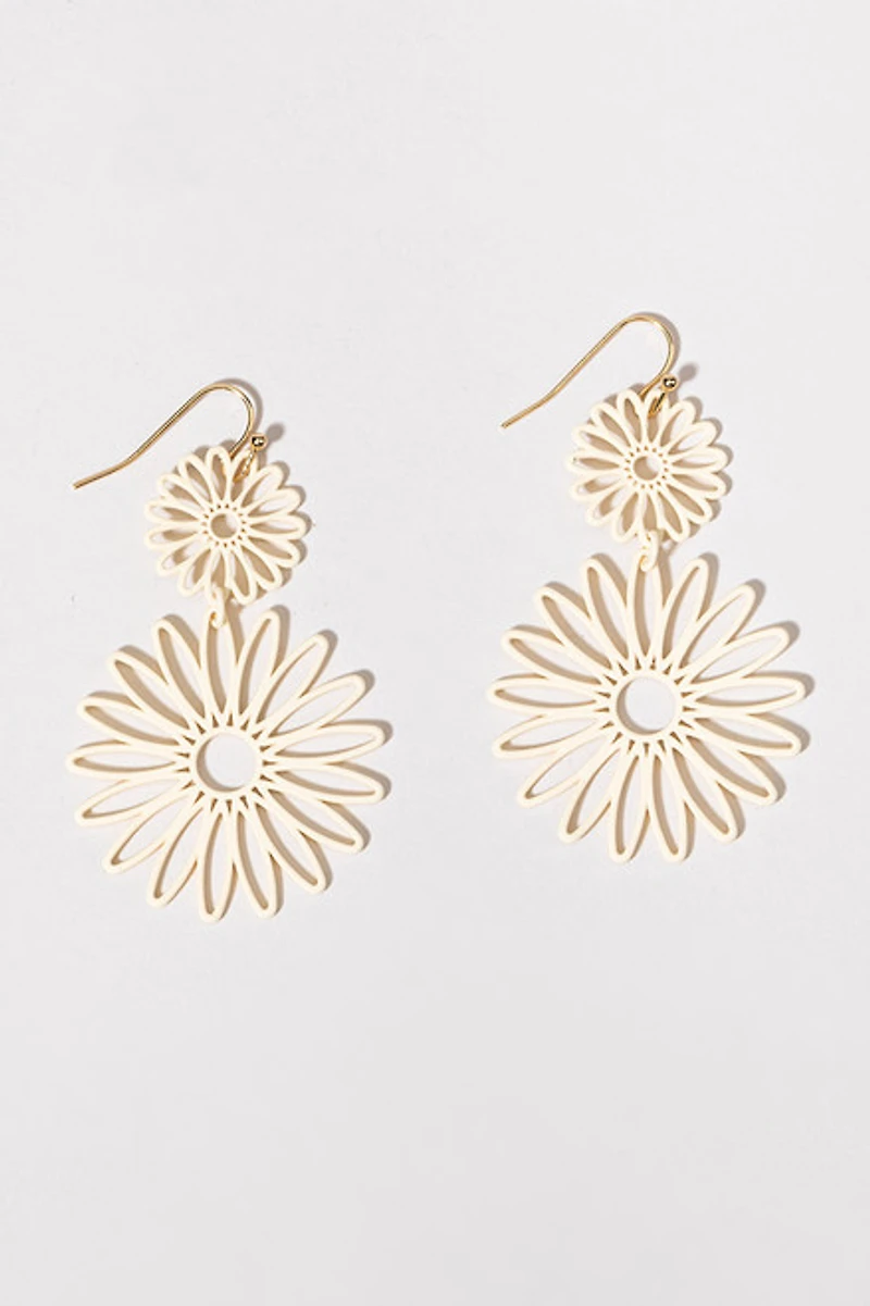 Millie Painted Flower Drop Earrings