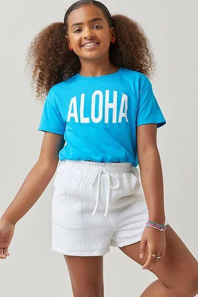 Hello Franki Drawstring Gauze Shorts for girls