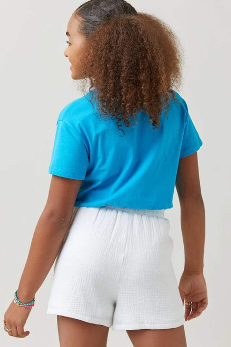 Hello Franki Drawstring Gauze Shorts for girls