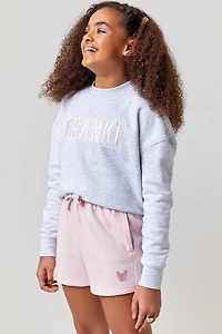 Hello Franki Light Pink Drawstring Shorts for girls