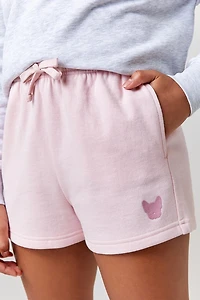 Hello Franki Light Pink Drawstring Shorts for girls