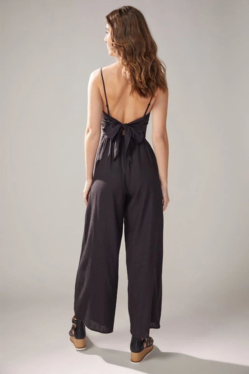 Marisah Bow Back Linen Jumpsuit